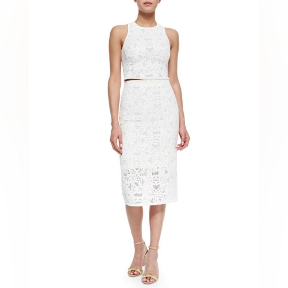 Rebecca Taylor Lace Floral Skirt 8 Fairy Coastal Minimalist Romantic Coquette
